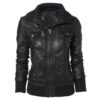 Emily Blunt Black Leather Jacket (Studio Los Angeles Rainy)
