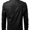 Men's Vintage Retro Biker Leather Jacket - Image 2