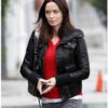 Emily Blunt Black Leather Jacket (Studio Los Angeles Rainy) - Image 4