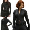 The Avengers Black Widow Leather Jacket - Image 3
