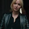 Jennifer Lawrence Joy Black Leather Coat - Image 4