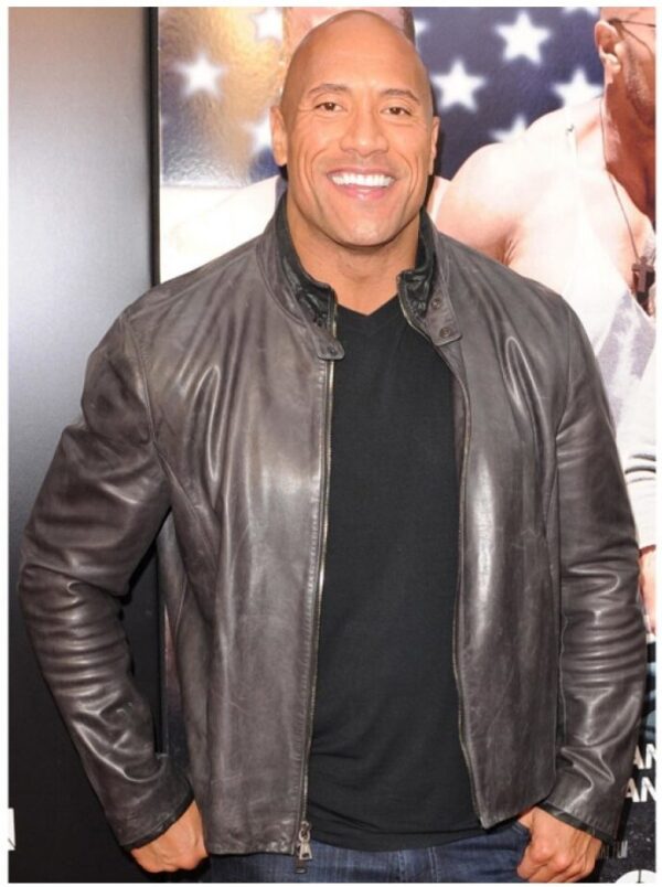 Dwayne Johnson Black Leather Jacket San Andreas Film - Image 5